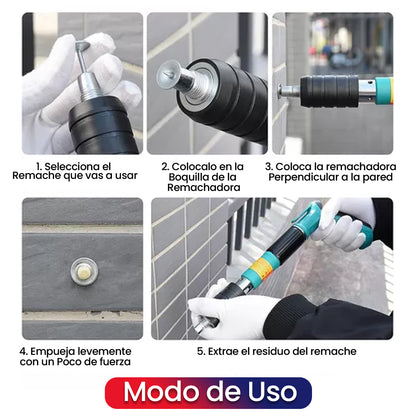 Kit de Pistola Remachadora + Paquete de 50 Remaches Fulminantes